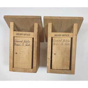 1958 Roscoe South Dakota Diamond Jubilee Wood Outhouses Handmade Relief Office